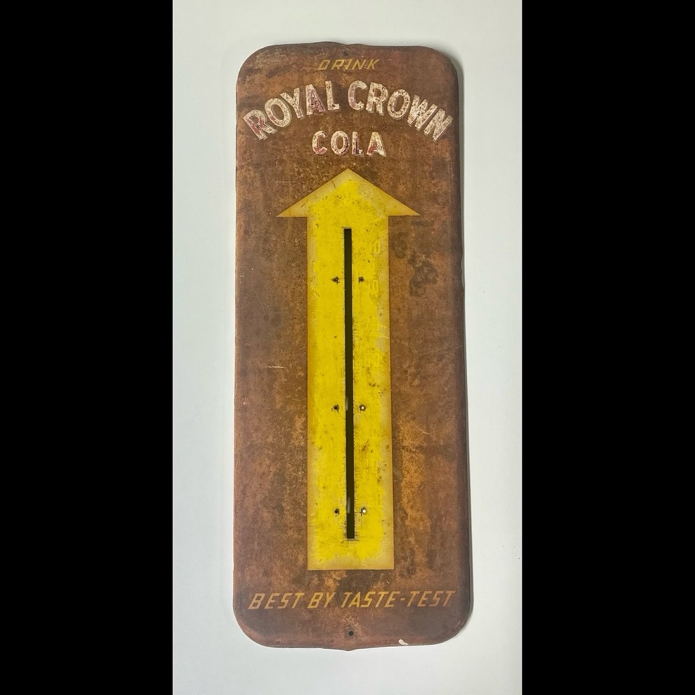 Vintage Royal Crown Cola thermometer sign AS IS